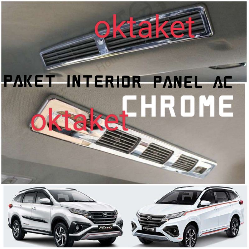 paket panel Ac tengah belakang All new Rush Terios 2018 2020 2022 gr sport Chrome &amp; Black Chrome jsl