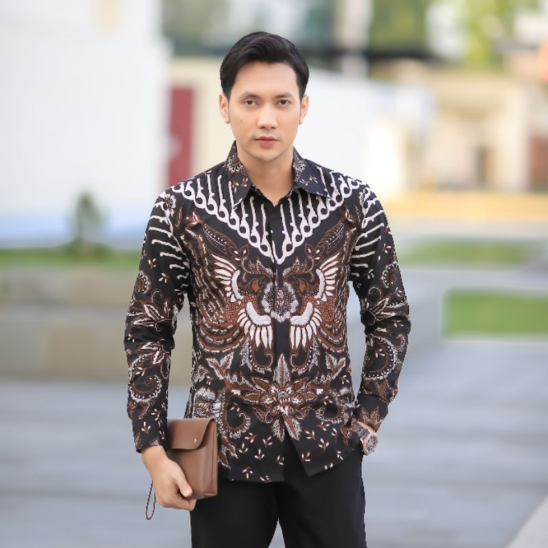 BATIK BOLO DEWO Motif Janoko Hem Atasan Kemeja Baju Batik Pria Lengan Panjang