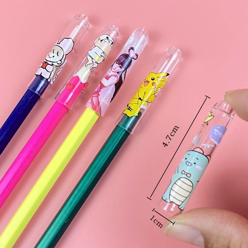 6 Buah/Bungkus Pensil Extender Pensel Kartun Universal Pensil Cap Pensil Pelindung Penutup Pensil Alat Tulis