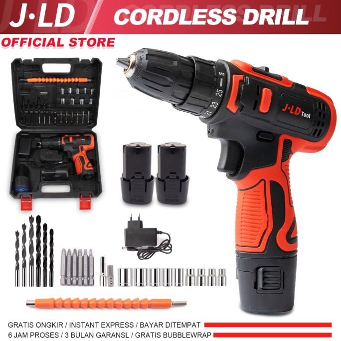 Bor Cordless JLD 48v, Bor Baterai 13mm Brushless, Bor Kayu Tembok