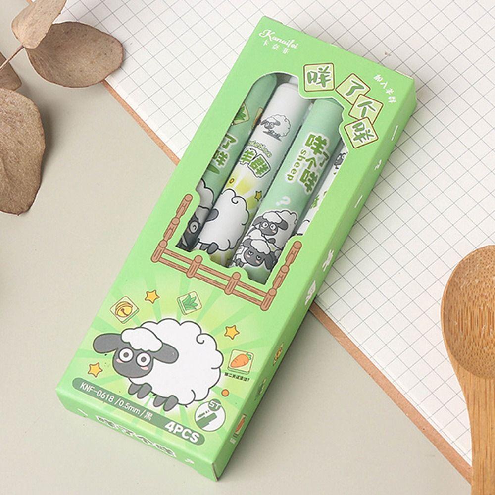 Nanas 6PCS /Set Gel Pulpen Perlengkapan Kantor Sekolah Pocket Pen Press Type Signature Pen