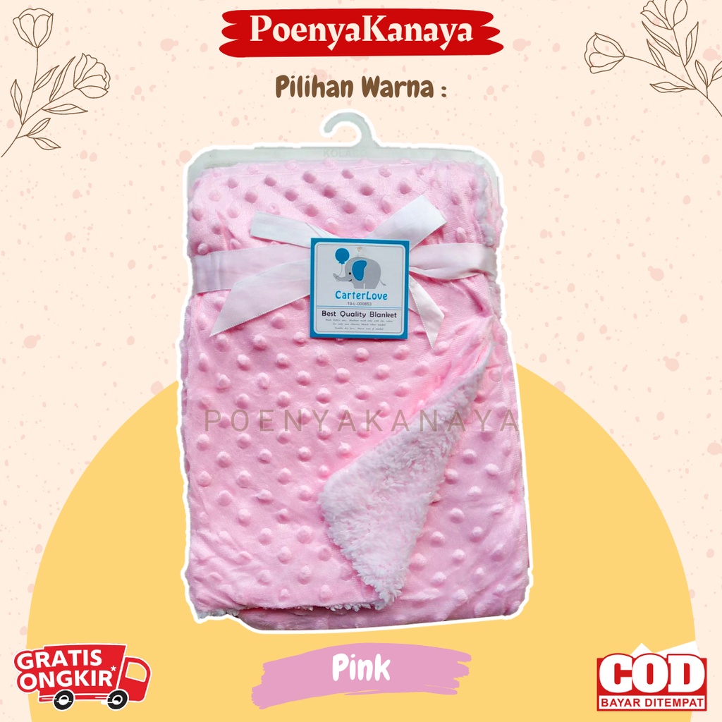 Selimut Bayi CARTER'S Fleece Minky Dot Bubble Polos AK02