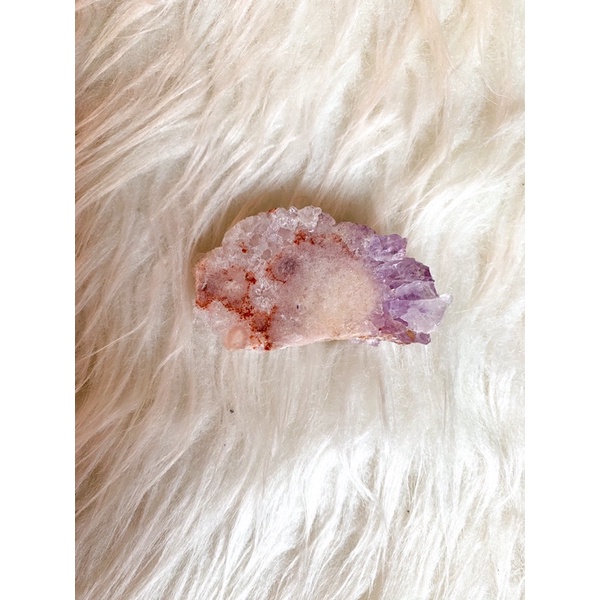 REHOME Crystal Kristal RARE Raw Pink Amethyst x Amethyst Quartz Freeform Druzy