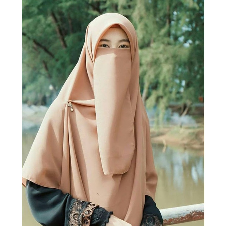 cadar niqab tali bahan moscrep premium