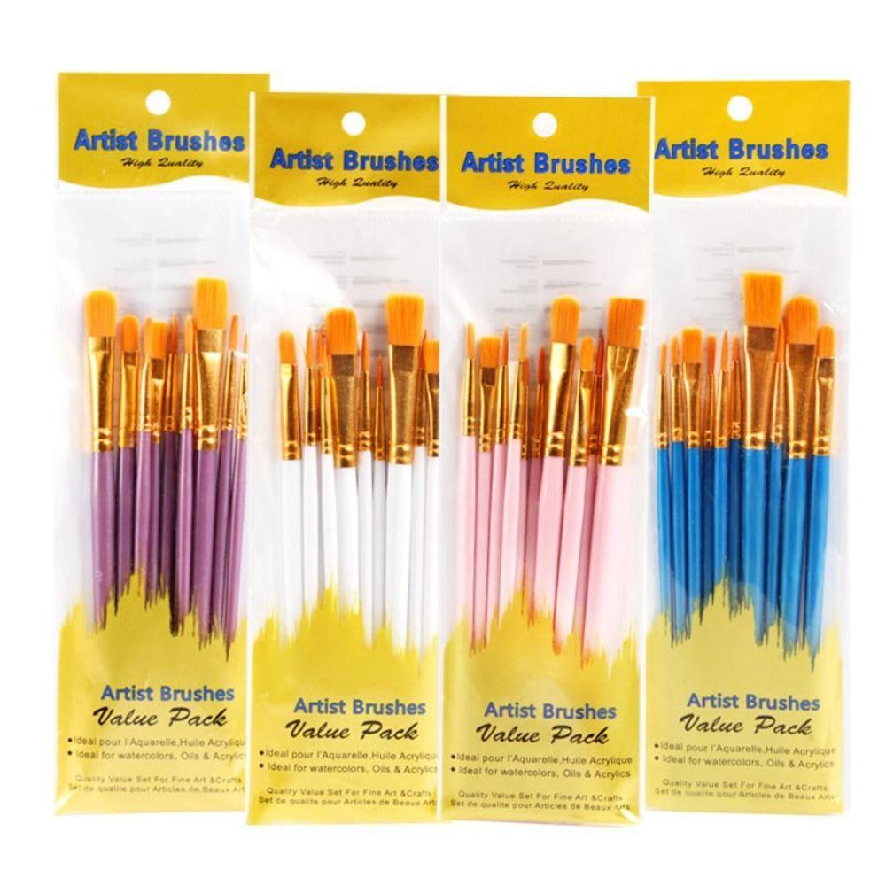 Rebuy Paint Brushes set 10Pcs /set Kualitas Tinggi Artis Hook Line Art Perlengkapan Siswa Menggambar Kuas