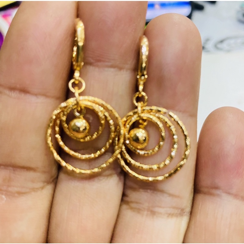 Anting wanita lapis emas // anting jurai //anting gantung //perhiasan