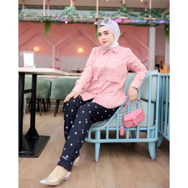 ATASAN SERINA TOP BAHAN TWIL HQ