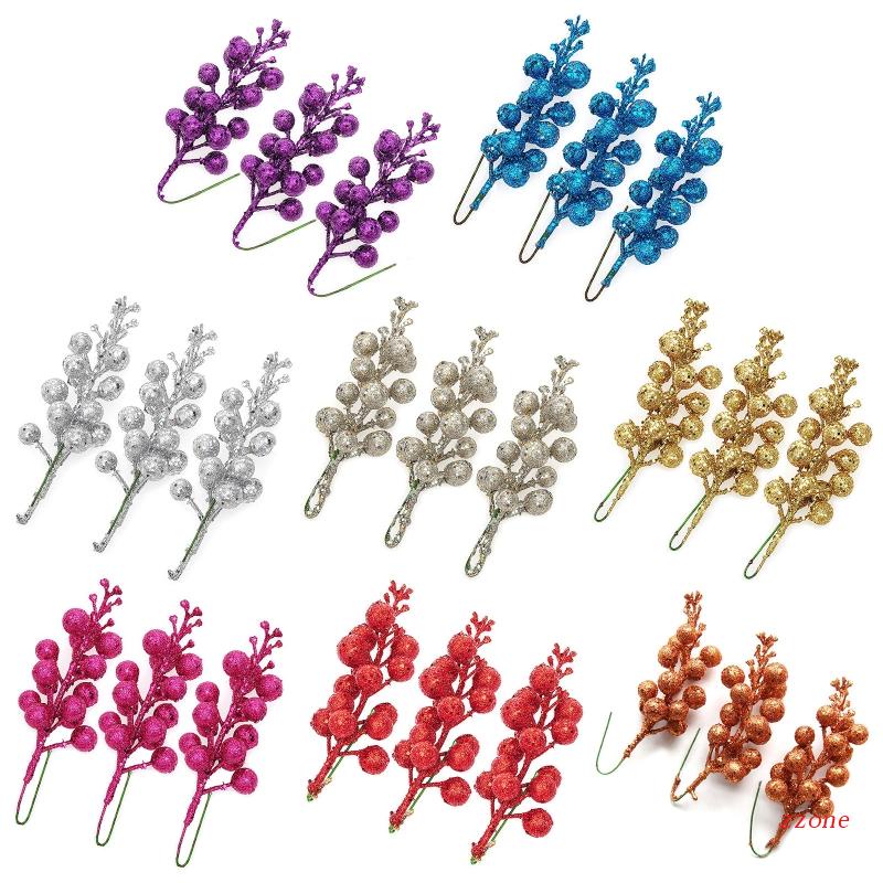 Ornamen Berry Glitter Untuk Dekorasi Natal