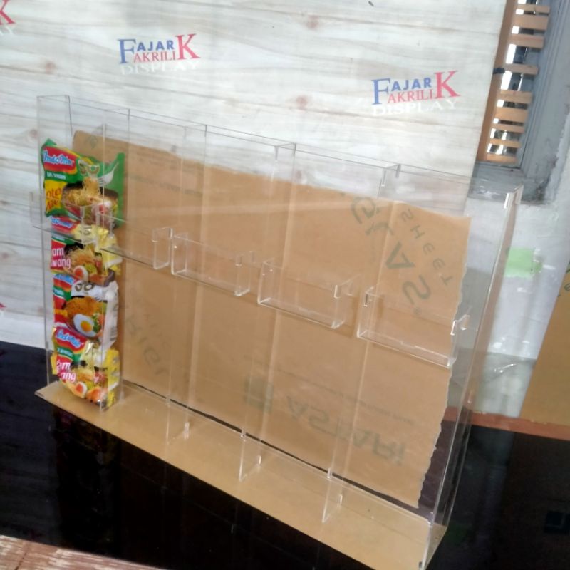 Akrilik Display mie instan/Rak indmie/warmindo