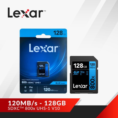 Lexar High-Performance 800x 128GB SDHC/SDXC UHS-I U3, V30