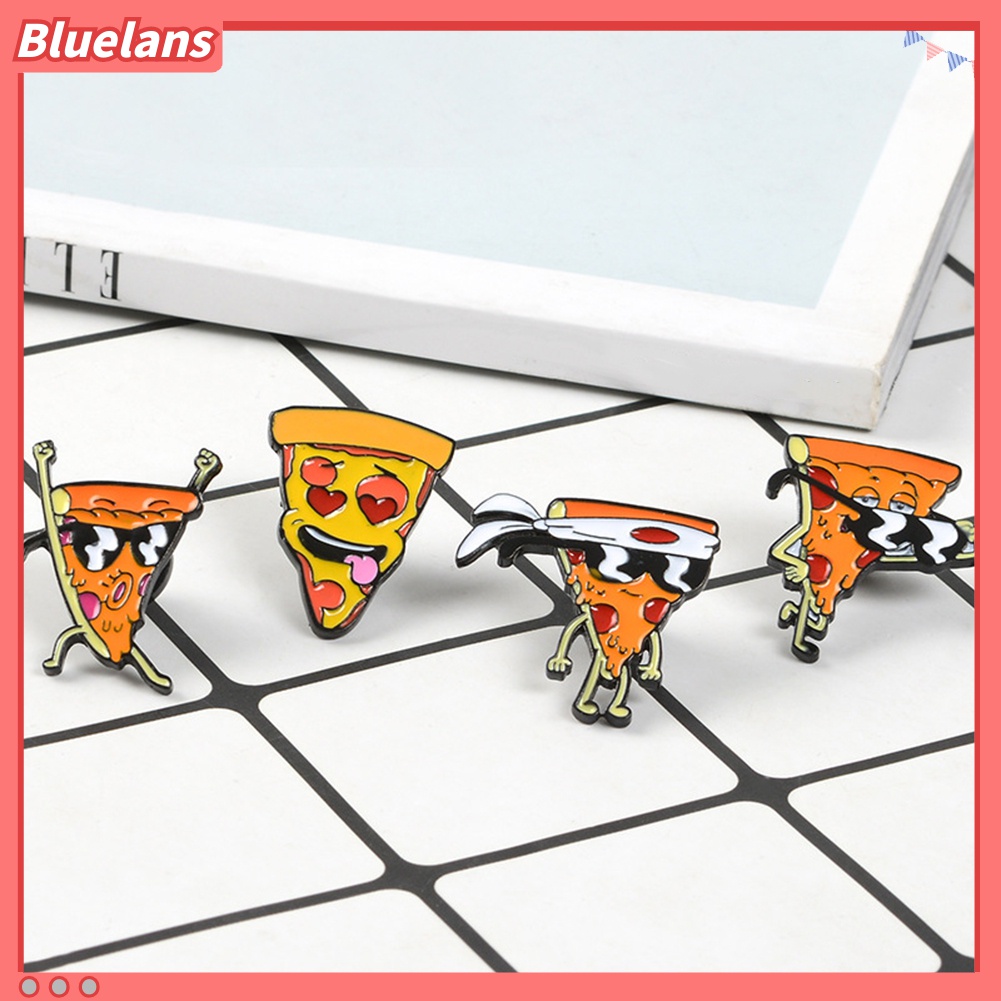 Bros Pin Enamel Desain Kartun Pizza Untuk Kerah Kemeja