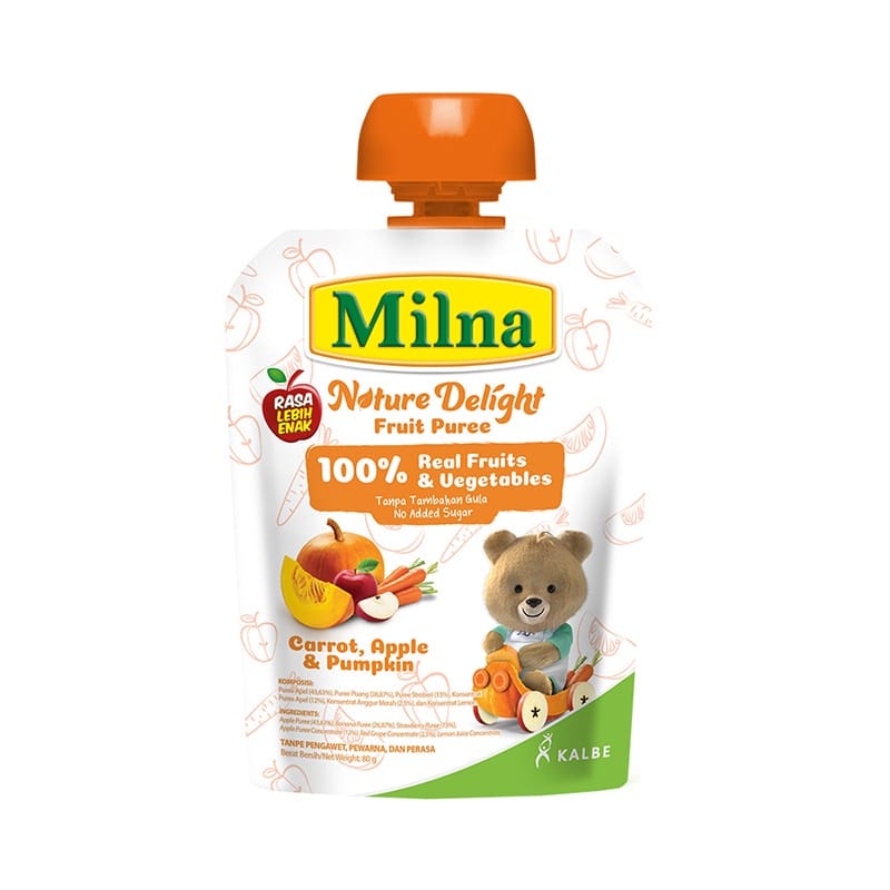 Milna Nature Delight Fruit Puree 80gr / Sari Buah Makanan Bayi