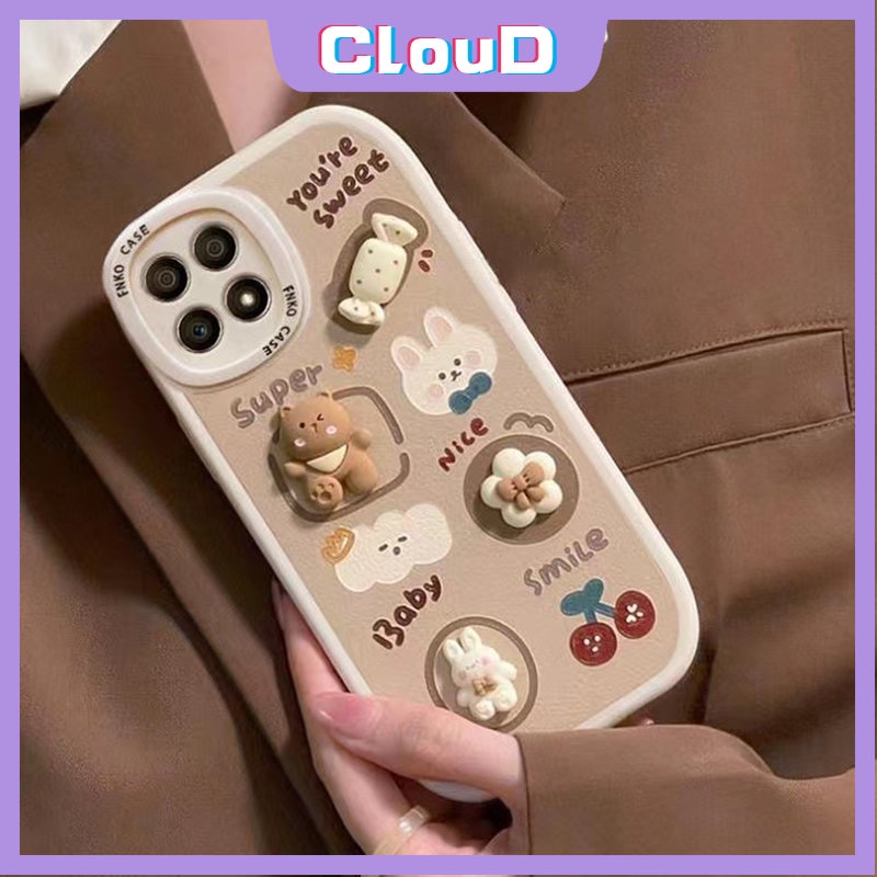 Casing Samsung A14 A04s A32 A50s A22 A12 A13 A53 A03 A52 A73 A23 A50 M22 A21s A03s A30s A33 A52s A20 A72 A10s A71 A51 A20s A31 A11 Soft 3D Cute Bear Rabbit Candy Cherry Tutup Belakang