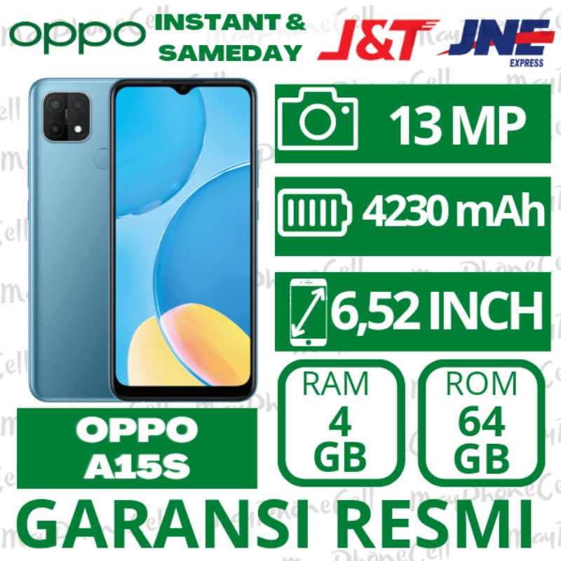 Oppo A15s A15 Ram 4GB Internal 64GB 4/64 3/32 Hp New Baru Garansi Resmi 1 Tahun 12 Bulan Promo Murah IMEI Terdaftar