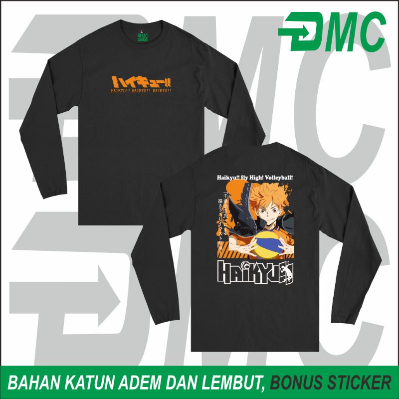 Baju Kaos Anime Shoyo Hinata Haikyuu Karasuno Lengan Panjang