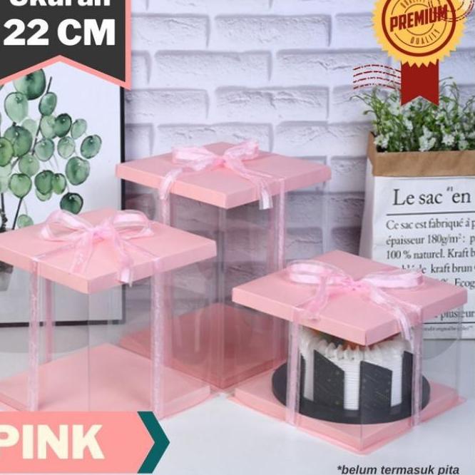 

Promo Surprise Cake Box Mika Dus Kue Kotak Kue 22x22 cm Transparant PET