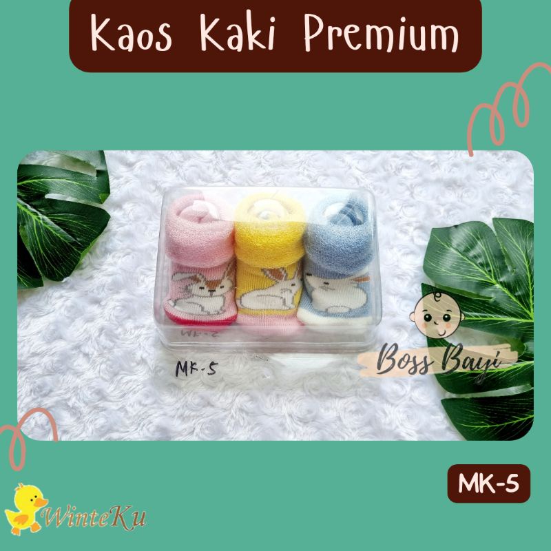 WINTEKU Kaos Kaki Premium Kemasan Mika 1 set 3 pasang 0-12M