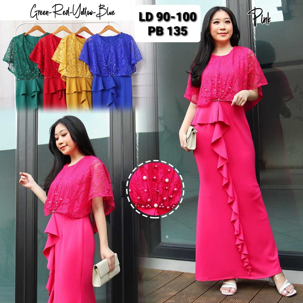 Dress Pesta / Dress Scuba Premium mix Brukat import