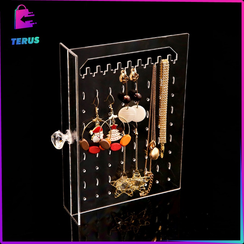 CT K136 Kotak Perhiasan Tingkat 4 Laci Rak Acrylic Organizer Anting Cincin Anti Debu soris Kalung Wanita Rak Kosmetik Multifungsi