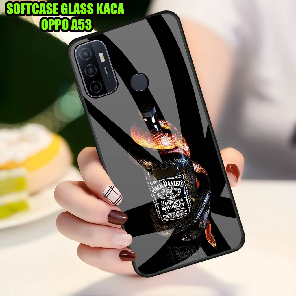 Softcase Glass Kaca OPPO A53]- Case Hp Pelindung Handphone OPPO A53] [ A66]