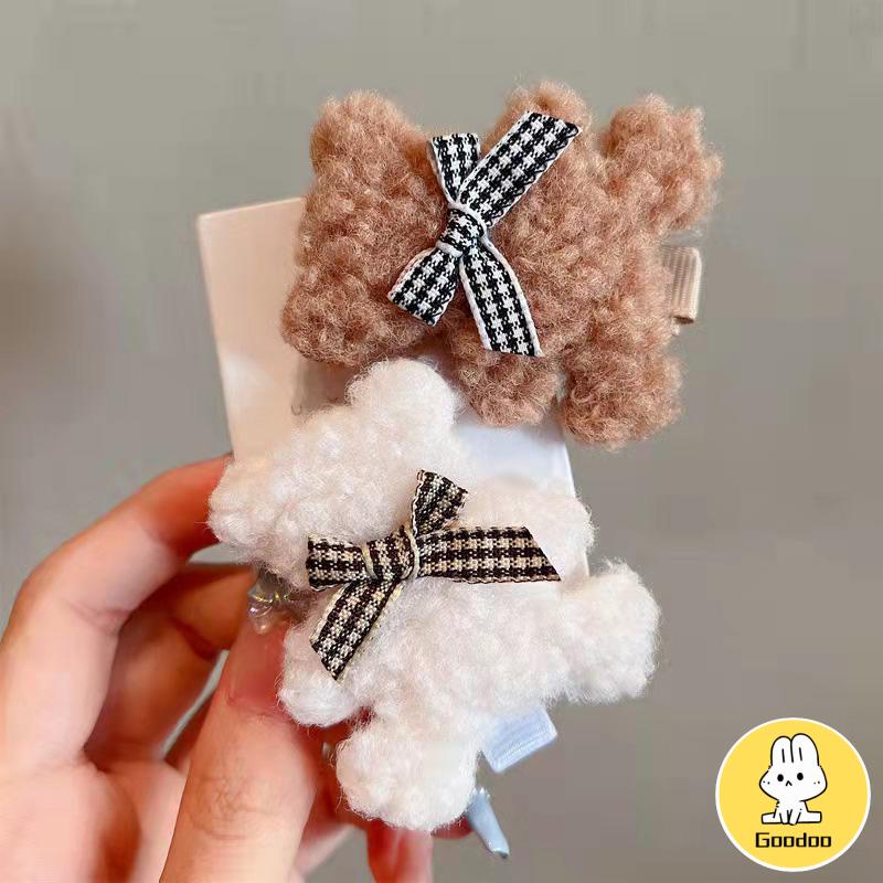 Plush Bear Jepit Rambut Lucu Sisi Klip Aksesoris Rambut Jepit Rambut -Doo