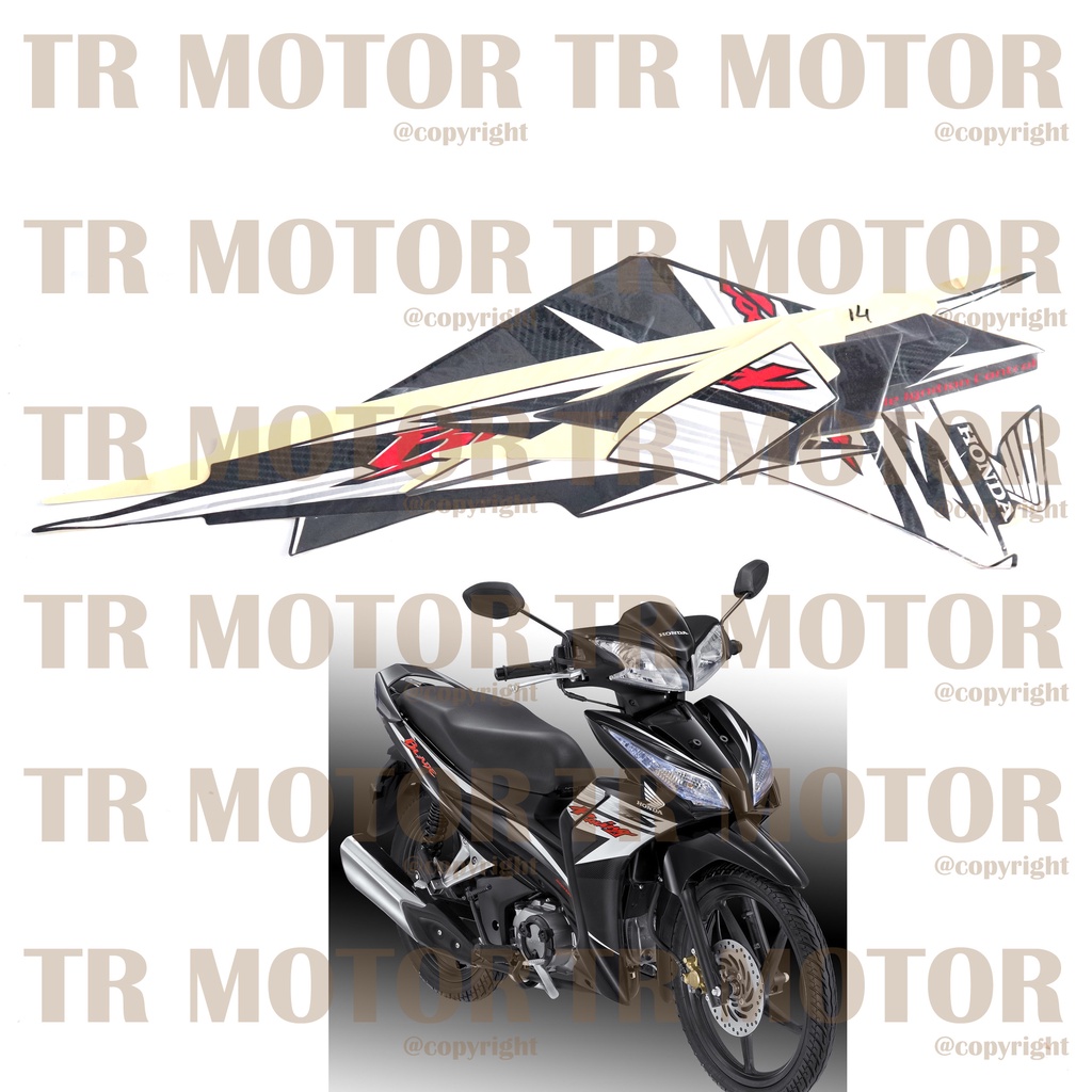 Stiker Motor Blade 125 FI 2014 Sticker Striping Lis Full Set Motor