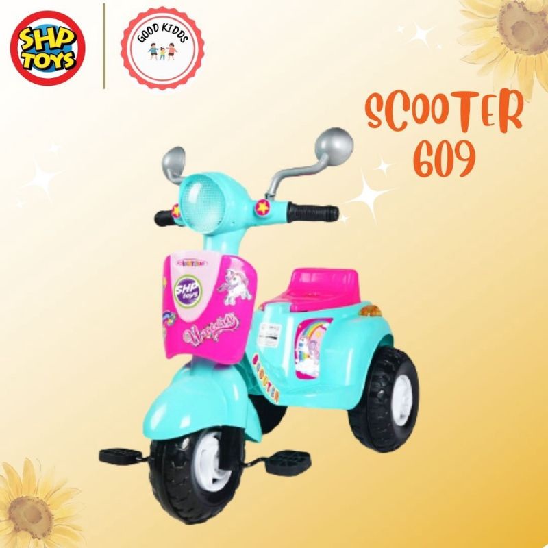 SEPEDA ANAK RODA 3 MODEL SCOOTER VESPA SHP TOYS 609