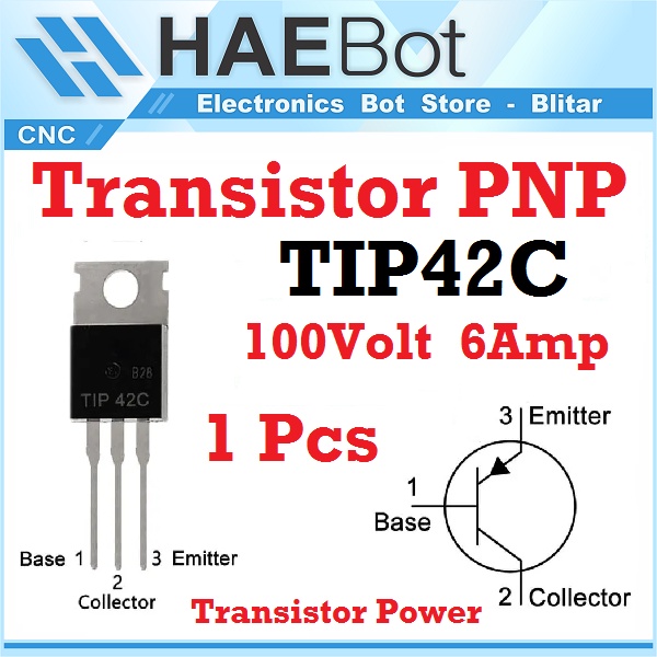 [HAEBOT] Transistor Power TIP42 TIP42C PNP 100V 6A 65W TO-220 Arduinoo Motor Saklar Medium Driver DC Dinamo