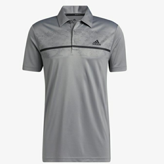 KAOS GOLF PRIA ADIDAS Chest Print Polo Men's Polo - Grey ORIGINAL