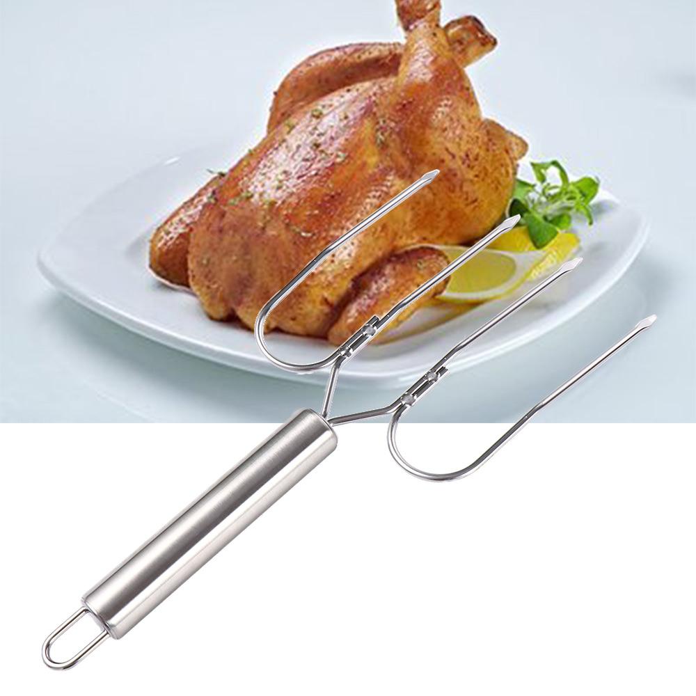 [Elegan] Turki Garpu BBQ Unggas Panggangan Stainless Steel Garpu Ukir Ayam