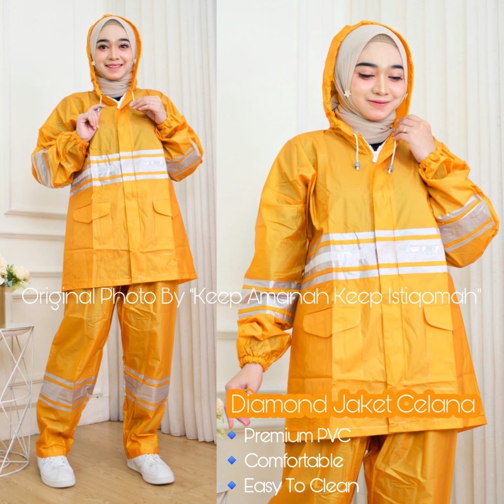 Diamond Vander Jaket Celana Mantol Jas Hujan PVC