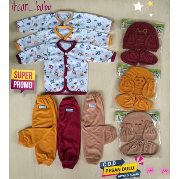 set baju bayi baru lahir+topi+sartaki