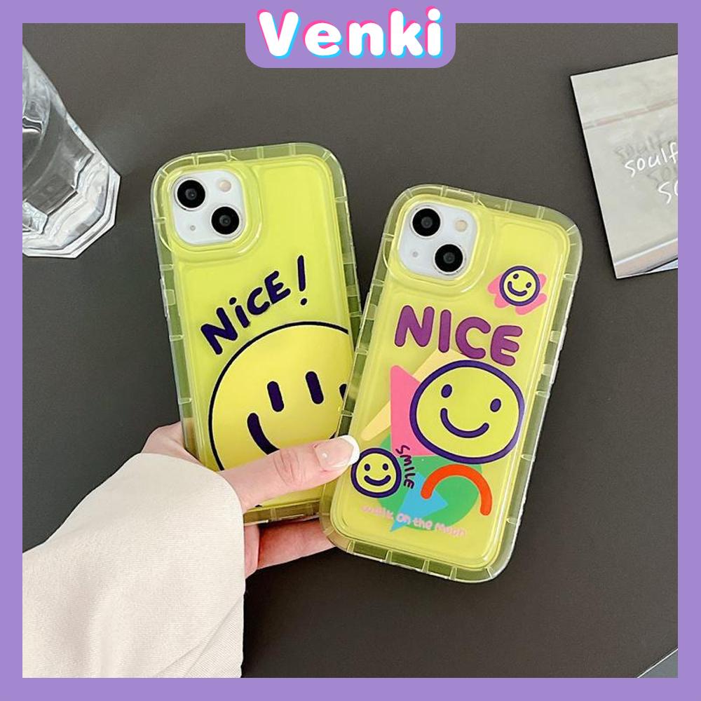 Case For iPhone 14 Pro Max TPU Soft Jelly Airbag Case Clear Yellow Smiley Case Camera Protection Shockproof For iPhone 14 13 12 11 Plus Pro Max 7 Plus X XR