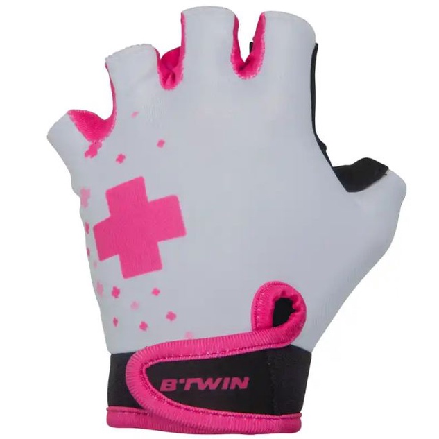 Sarung tangan sepeda anak cycling gloves white pattern