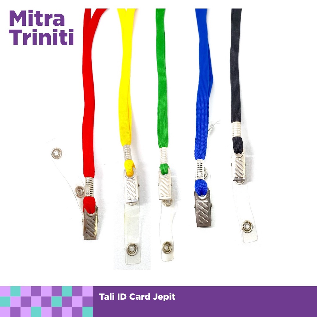 

Tali sepatu id card JEPITGARIS+PLASTIK/ Tali lanyard 1cm / Tali name tag Polyster