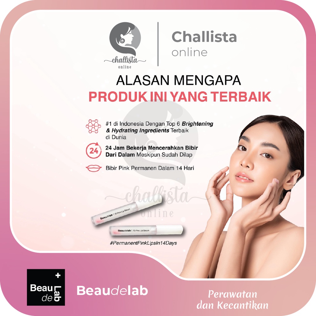 Pinkish Lip serum Beaudelab bening lip gloss lip balm brightening lips perawatan memutihkan bibir