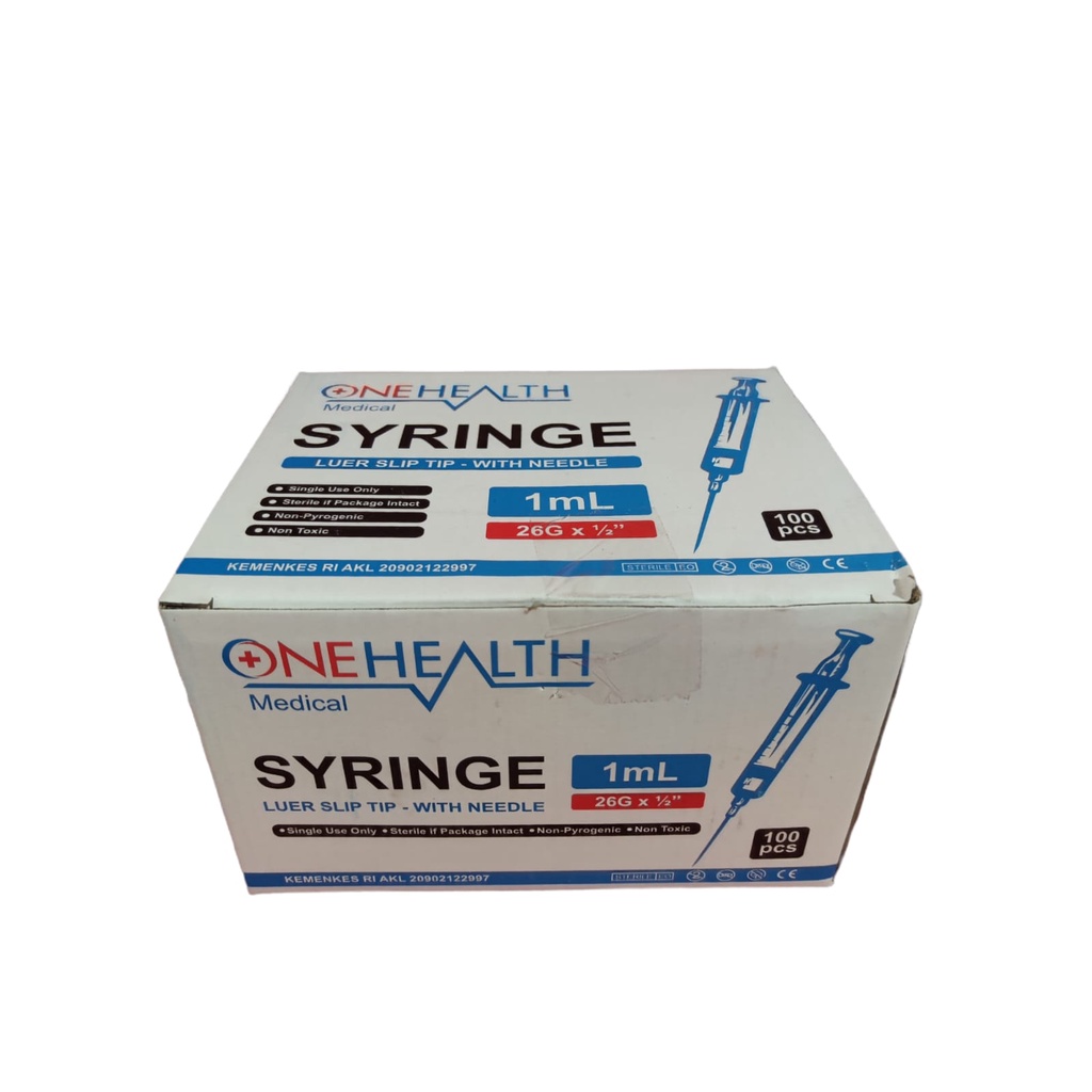 Spuit Syringe 1cc OnehealthPer Box isi 100 Pcs / Onehealth