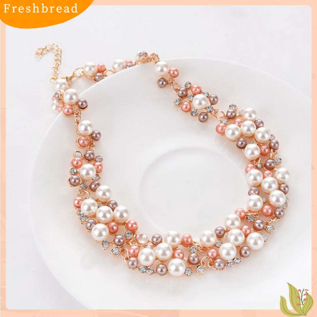 2pcs / Set Kalung Anting Mutiara Imitasi Multi Warna Permukaan Halus Untuk Aksesoris Pernikahan Wanita