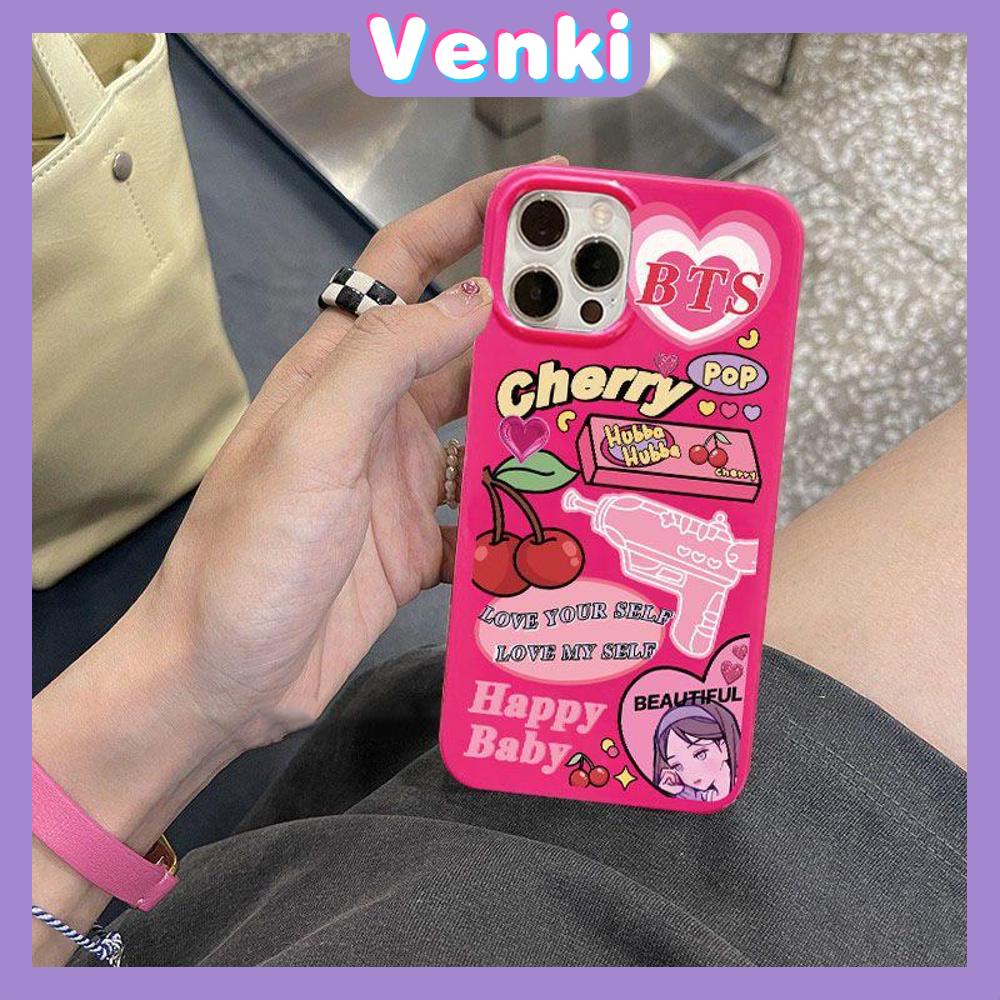 iPhone Case For 14 Series TPU Soft Case Sweet Cute Cherry Pop Glossy Rose Pink Candy Case Camera Protection Shockproof For iPhone 14 13 12 11 Plus Pro Max 7 Plus X XR