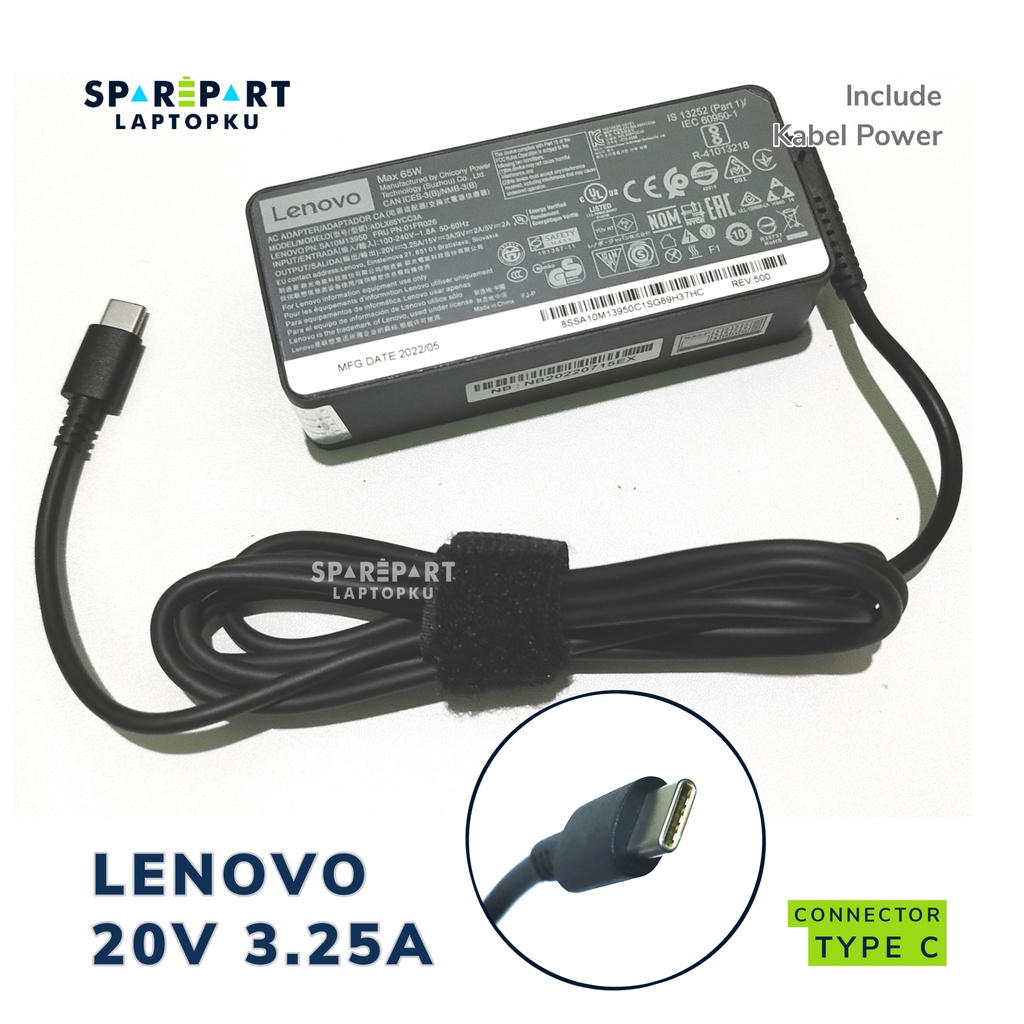 65W AC Adapter Charger For Lenovo IdeaPad Flex 14API, 15IML, Flex 6-14 – 20V 3.25A