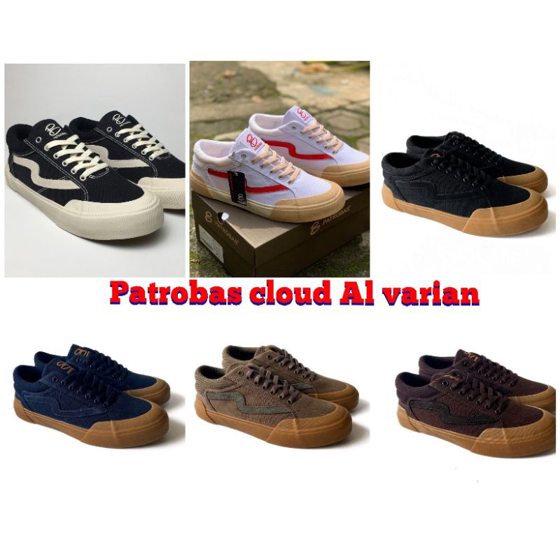 SEPATU PATROBAS CLOUD  LOW ORIGINAL BLACK WHITE NAVY CHARVOAL GUM ALWHITE PUTIH