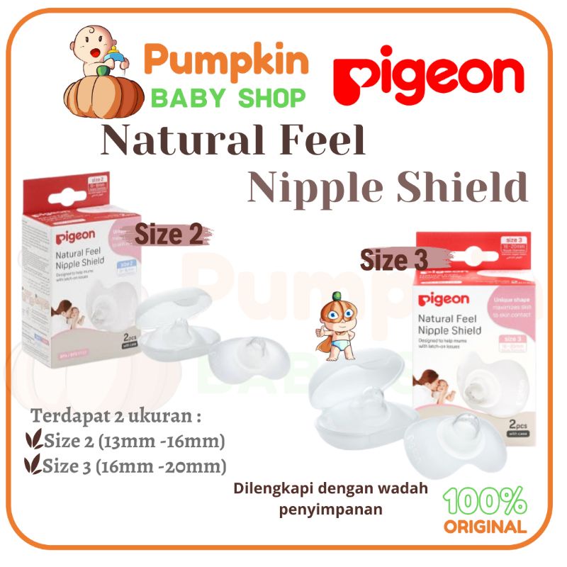 PIGEON Natural Feel Nipple Shield - Silicone / Pelindung Puting Payudara