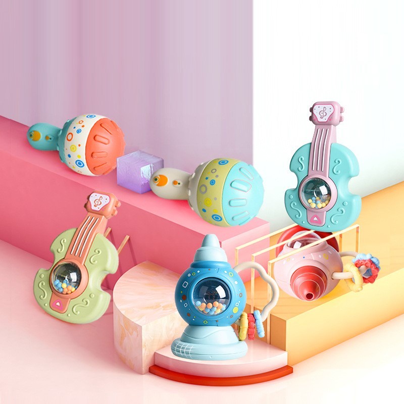 Mainan Rattle Teether Kerincing Bayi Mainan Edukasi anak Bunyi Musik