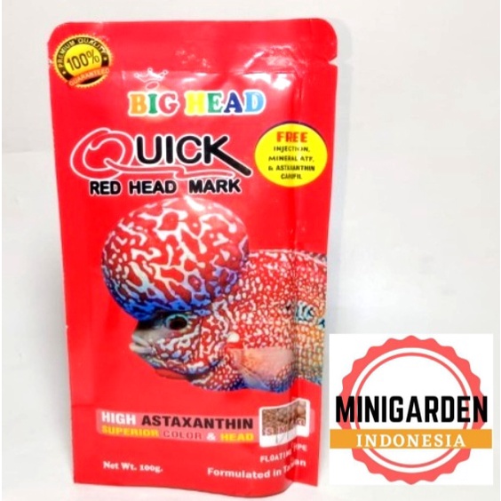 BIG HEAD QUICK RED HEAD MARK 100GR OKIKO PAKAN PELLET PELET LOUHAN