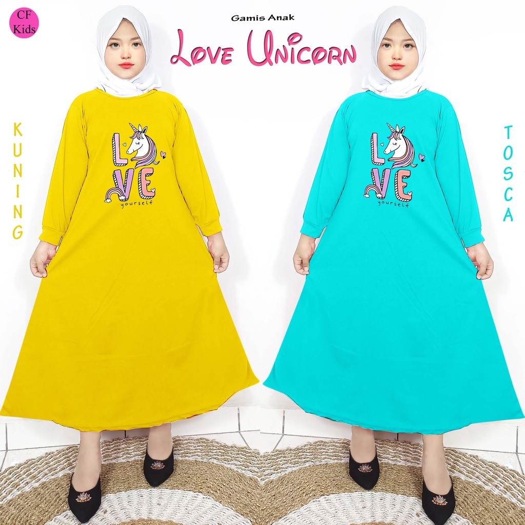 Gamis Anak Perempuan DTF Unicorn Love Yourself CKids