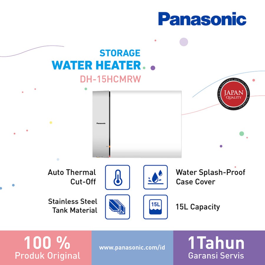 Panasonic 15HCMRW Water Heater 15 Liter  Pemanas Air 350 Watt