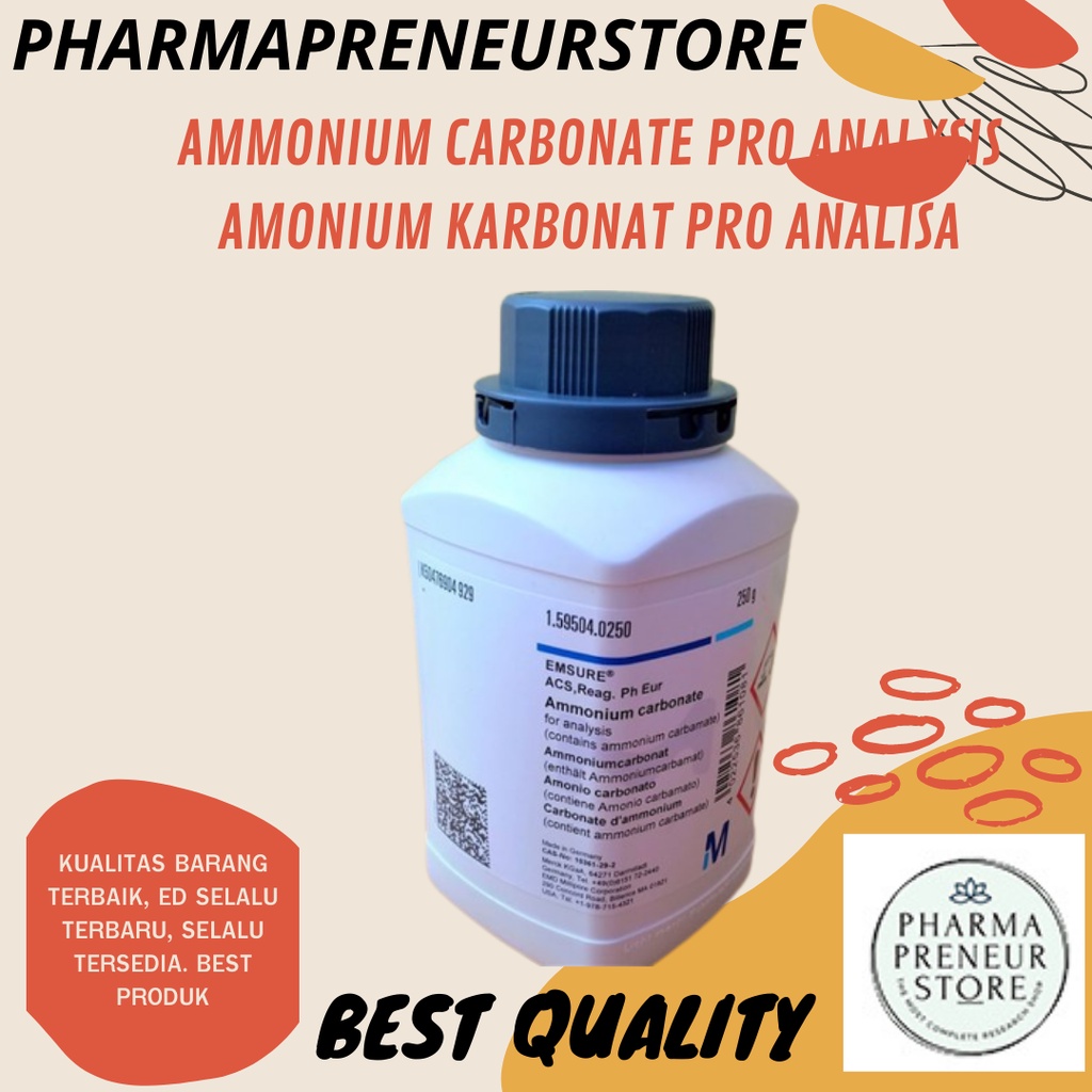 AMMONIUM CARBONATE / AMONIUM KARBONAT PRO ANALISA 50 DAN 100 GRAM MERCK BEST QUALITY