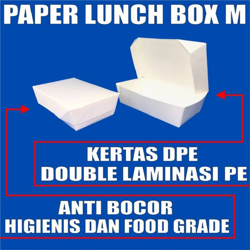 Paper lunch box Tutup uk M food tray kotak makan kertas Murah SBY