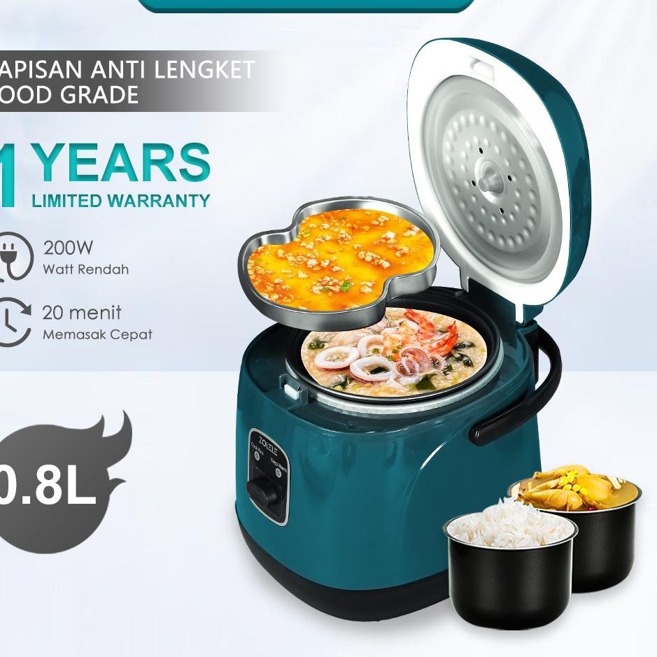 Trx1h1Gv--ZOLELE Rice Cooker 0.8L Mini Multi-Function Penanak nasi 200w low watt One-Button Quick Co