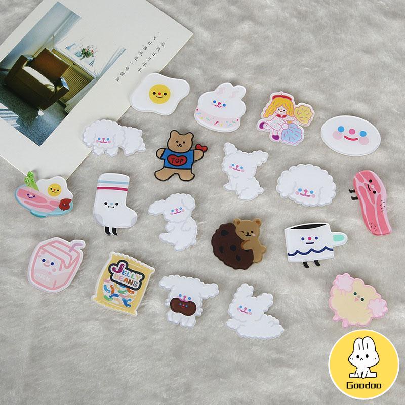 Cute Pin Brooch Bros Akrilik Korea Pin Tas Lucu Kartun Dari Hati Beruang Telur Rebus Yayli Lencana Tas Aksesoris -Doo